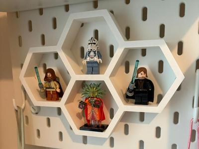 Ikea Skadis hex leg-o minifigure display 