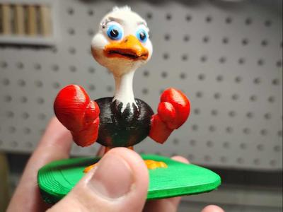 Cute Boxing Ostrich