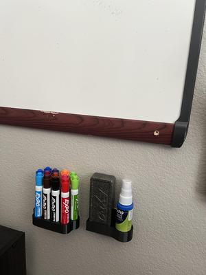 Whiteboard Marker, Eraser, Cleaner wall storage.