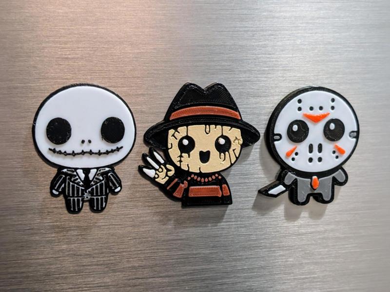 Cute Halloween Movie Characters - Embossed Magnets