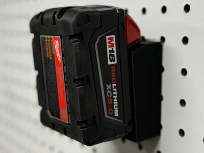 Milwaukee M18 Battery PegBoard or MultiBoard Mount