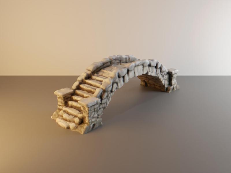Ancient stone bridge for tabletop wargaming