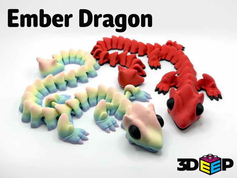 Flexi Ember Dragon - Print in place No supports