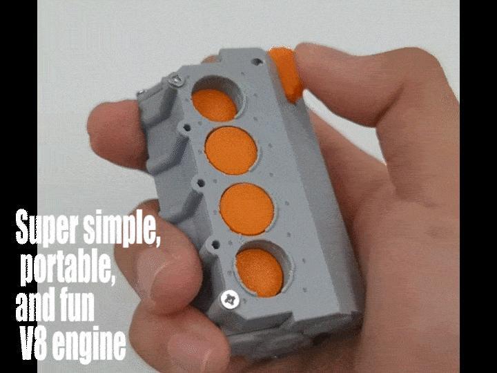 Super simple, portable, and fun V8 engine fidget