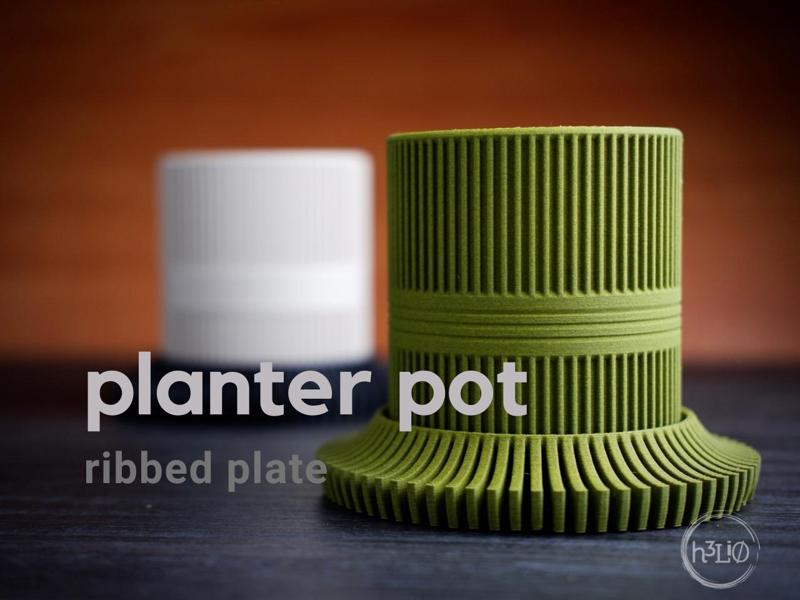 planter pot · ribbed plate