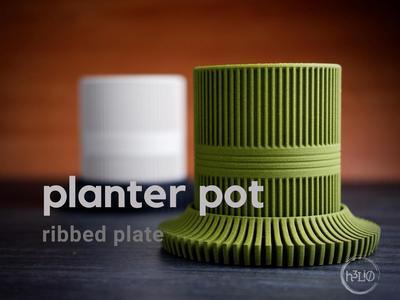 planter pot · ribbed plate