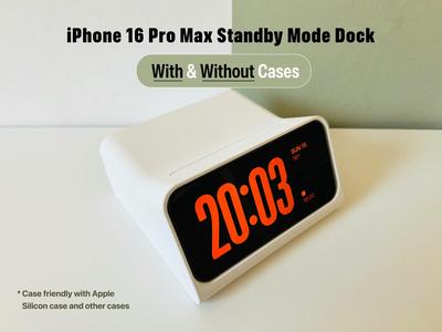 iPhone 16 Pro Max Standby Mode Dock_Case & No Case
