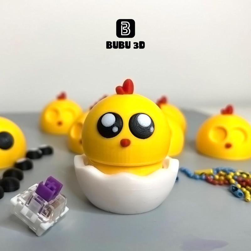 Little chick Hatchling Fidget Clicker Keychain Easter egg