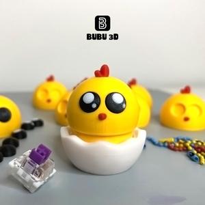 Little chick Hatchling Fidget Clicker Keychain Easter egg