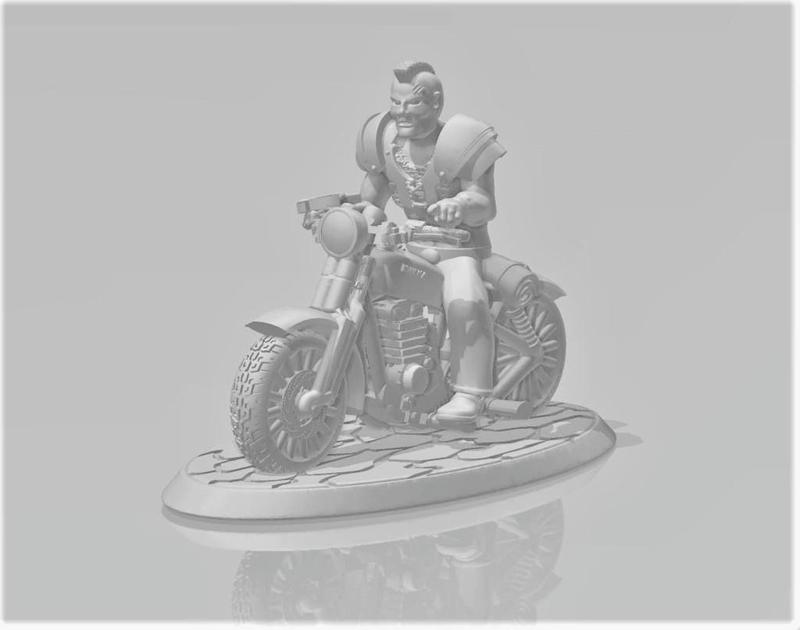 28mm Post Apocalyptic Biker Punk Gang Member - FWW & Gaslands etc