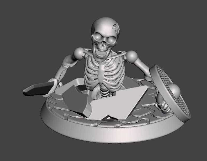 28mm Undead Skeleton Warrior - Climbing out of the ground