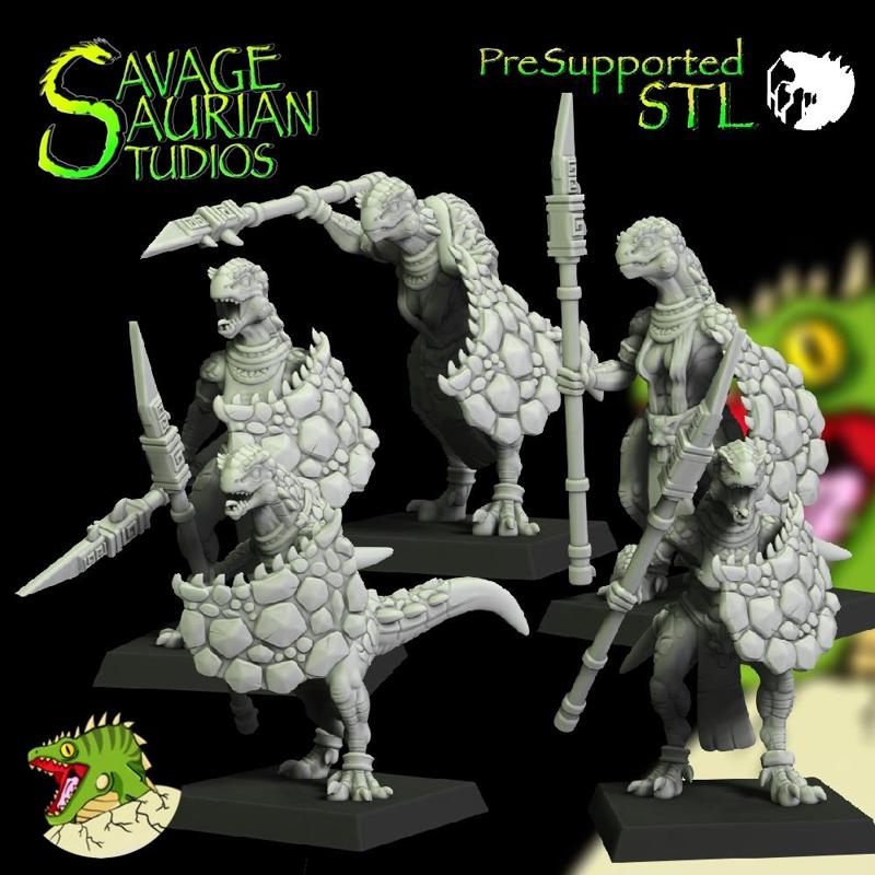 Aztolanni Iguanisaur Female Spear Warriors - Lizardmen