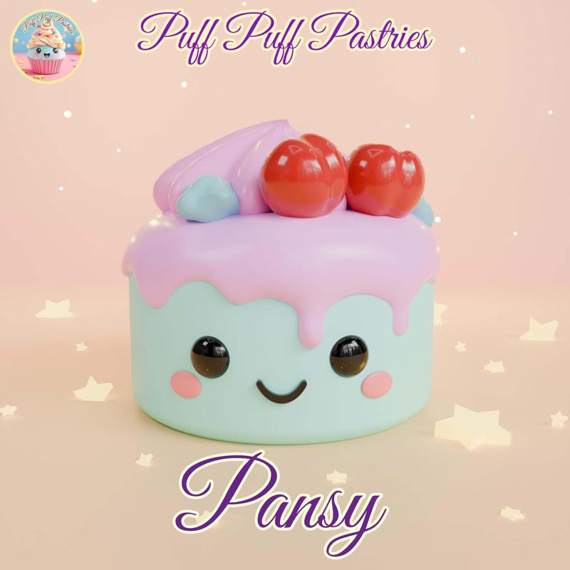 Kawaii Round cake Pansy