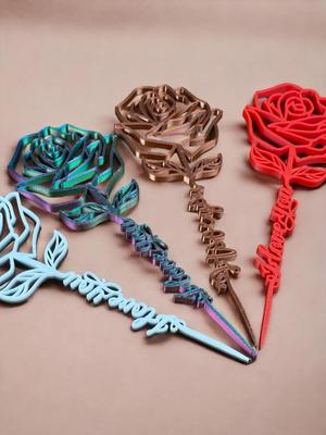 Valentine Rose with Stem "I love you"