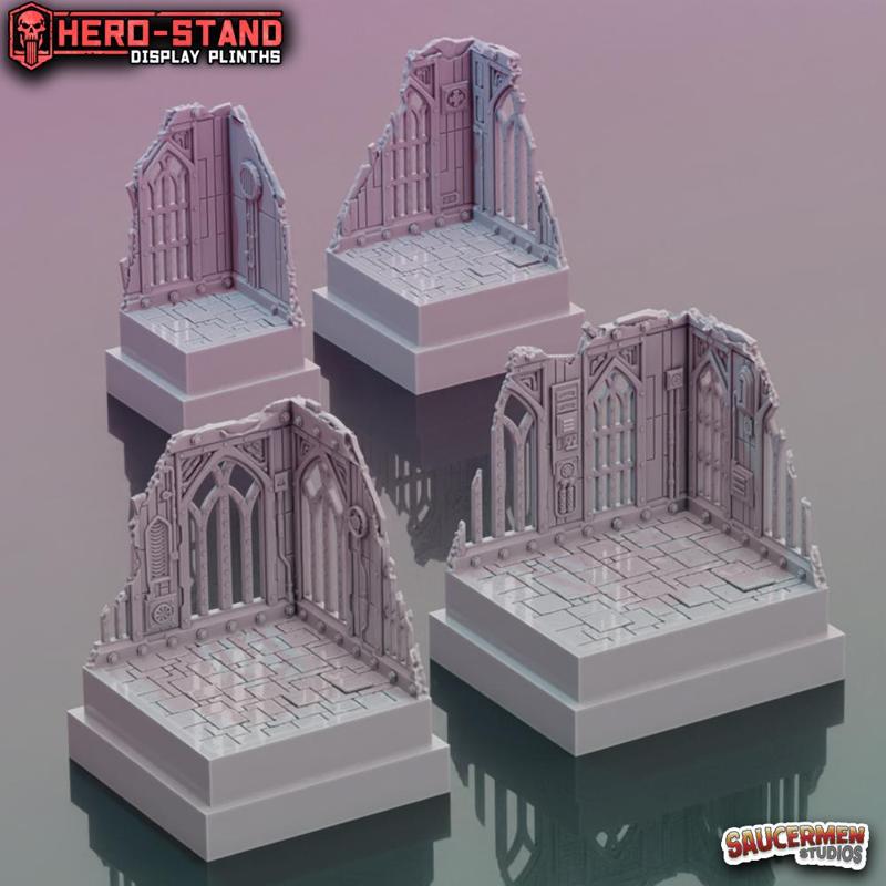 Hero-Stand Display Plinths - Gothic Ruins (Square)