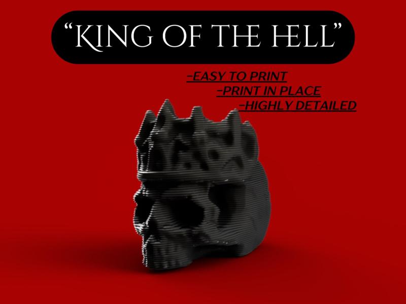 "KING of the HELL" - skull & crown