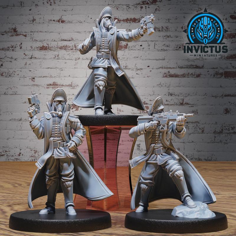 Cruel Commander Set / Human Soldier / War Officer / Brave Assassin / Cyberpunk Warrior / Steampunk Headhunter / Humanoid Invasion Army / Trooper Attack / Sci-Fi Encounter