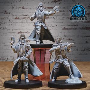 Cruel Commander Set / Human Soldier / War Officer / Brave Assassin / Cyberpunk Warrior / Steampunk Headhunter / Humanoid Invasion Army / Trooper Attack / Sci-Fi Encounter