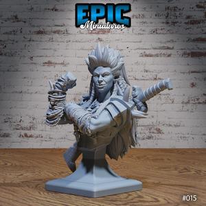 Orc Lady Fighter Bust / Green Skin Warrior Decoration / Collectible Monster / Fantasy Alchemist Figure / Female Creature Statue / Legendary Magical Army