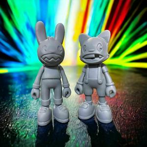 Happy bunny and happy cat