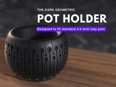 Dark Geometric Pot Holder