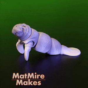 Manatee Articulated Fidget Figure, 3mf included, sea cow, cute flexi