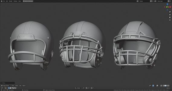 Various Football Helmets 3D Model Collection