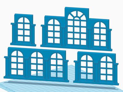 Romanesque / Norman inspired windows for tabletop buildings