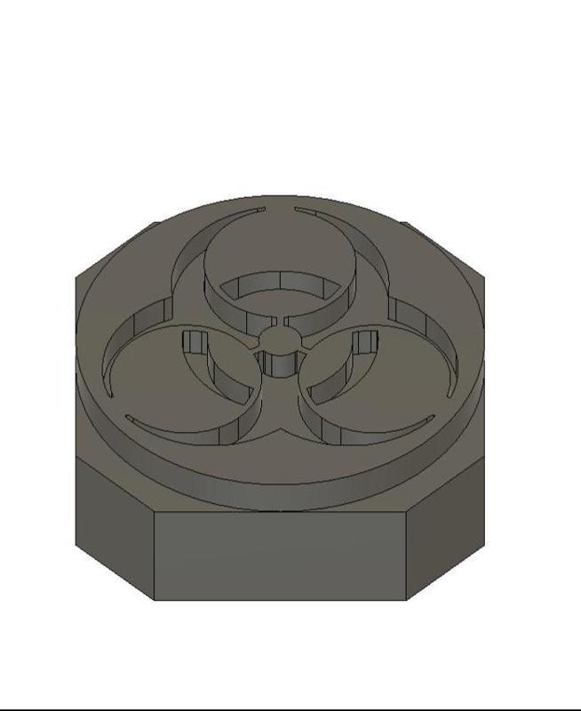 Leather Stamp 65mm Biohazard Symbol