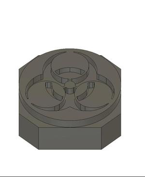 Leather Stamp 65mm Biohazard Symbol
