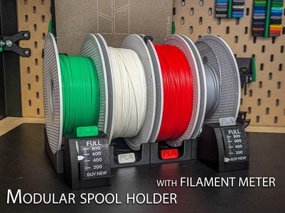 Modular Spool holder with Filament Meter