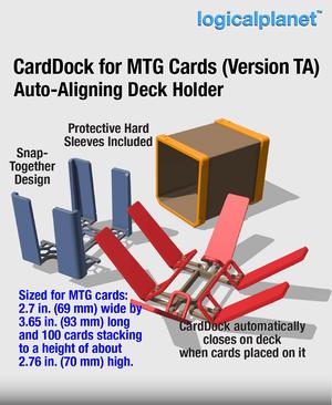 CardDock for MTG Cards (Version TA) - Auto-aligning Card Deck Holder and Case