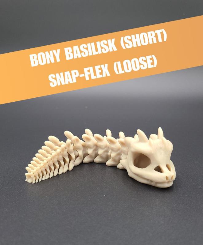 Short Bony Basilisk - Articulated Snap-Flex Fidget (Loose Joints)
