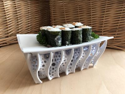 Rectangular Coral Sushi Platter