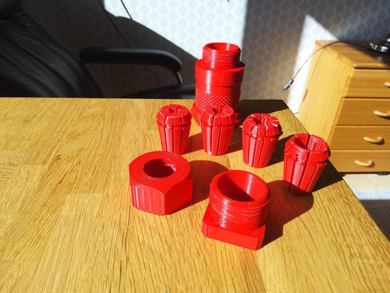 ER25 Collets set with holder, nut and M33 lathe pickup.