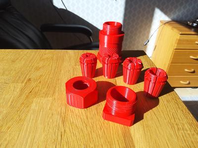 ER25 Collets set with holder, nut and M33 lathe pickup.