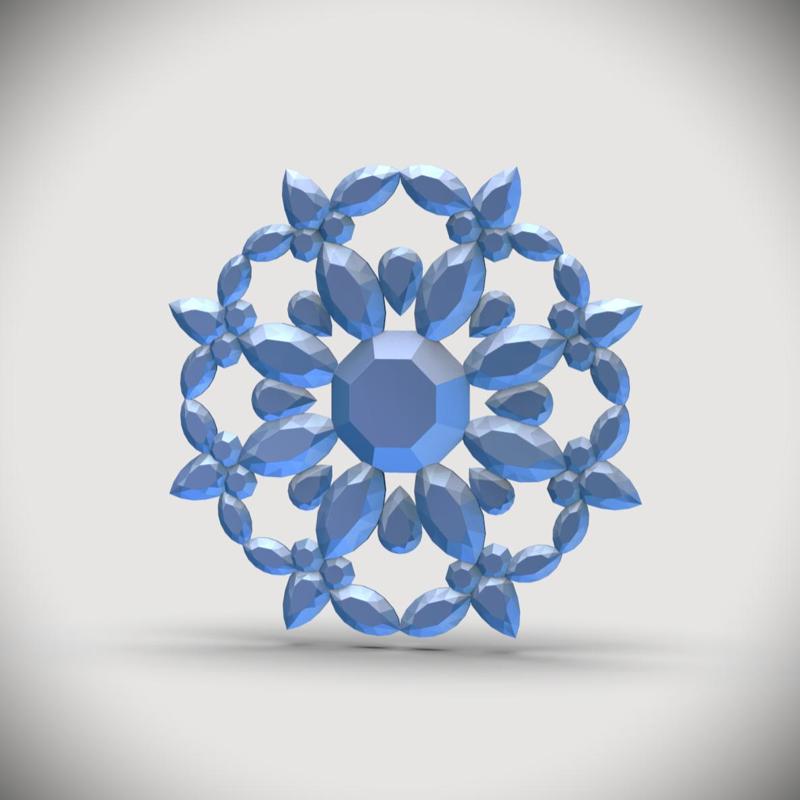 Gemstone Snowflake 1 -Ornament/Pendant