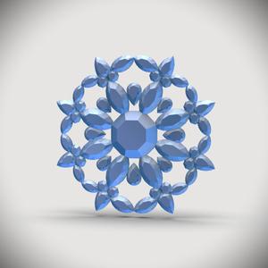 Gemstone Snowflake 1 -Ornament/Pendant
