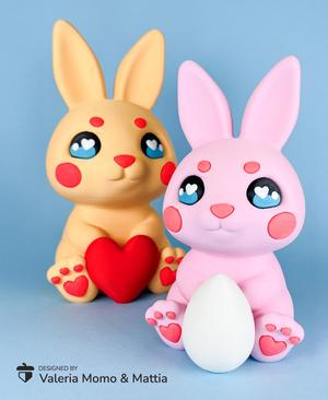 Easter Bunny with Eggs & Heart, Print-in-Parts & MultiColor, Toy