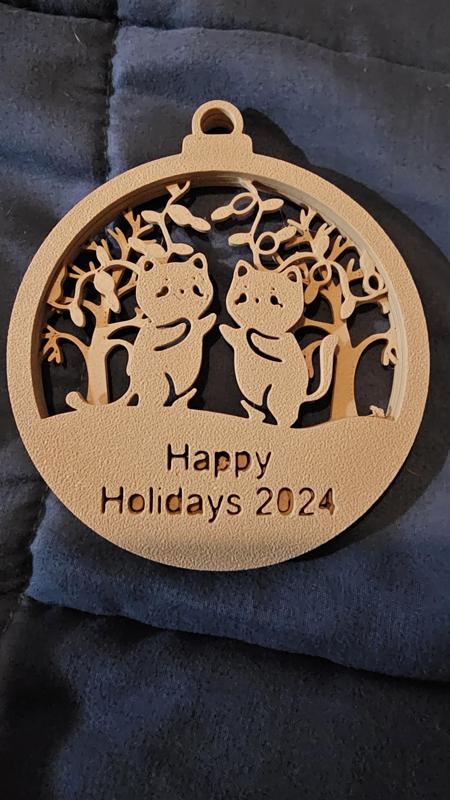 Vintage 3D Cat & Dog Christmas Ornaments | Snowflake Layered Holiday Decor | Rustic Wooden Style Pet