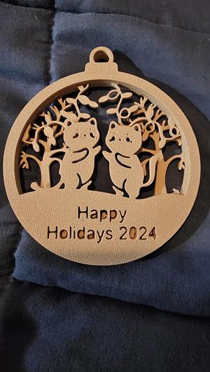 Vintage 3D Cat & Dog Christmas Ornaments | Snowflake Layered Holiday Decor | Rustic Wooden Style Pet