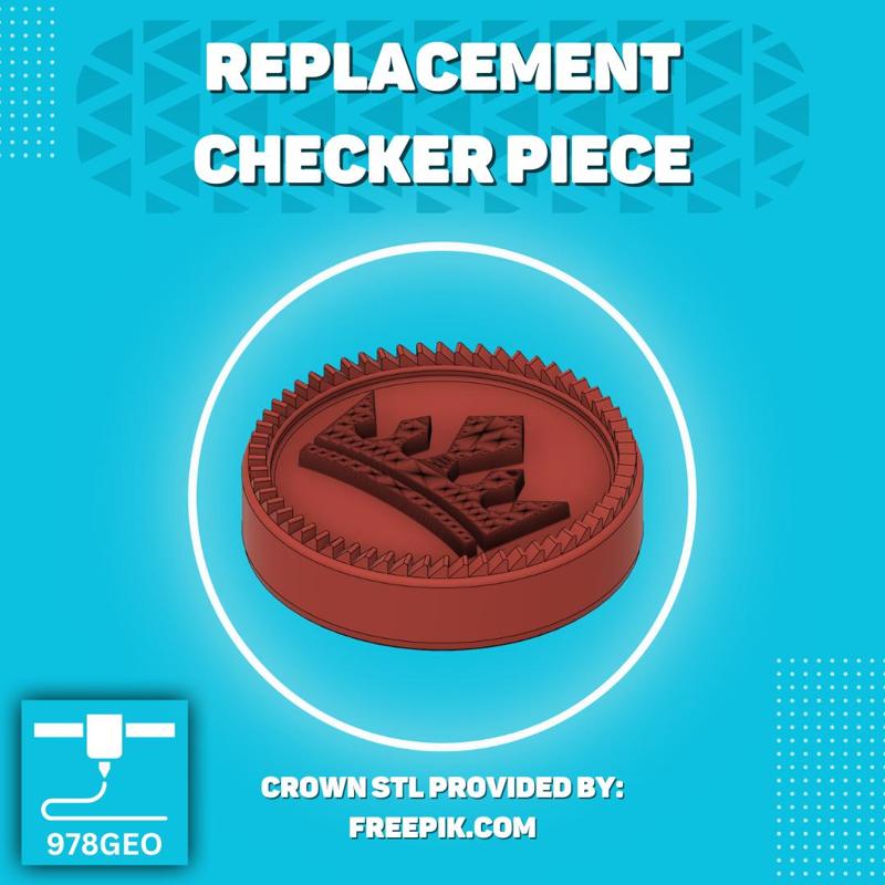 Checkers Replacement Piece - 1 & 1/8 Inch Diameter Piece (28.575 mm)