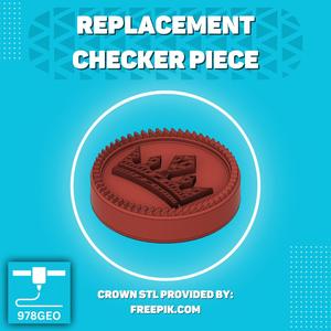 Checkers Replacement Piece - 1 & 1/8 Inch Diameter Piece (28.575 mm)
