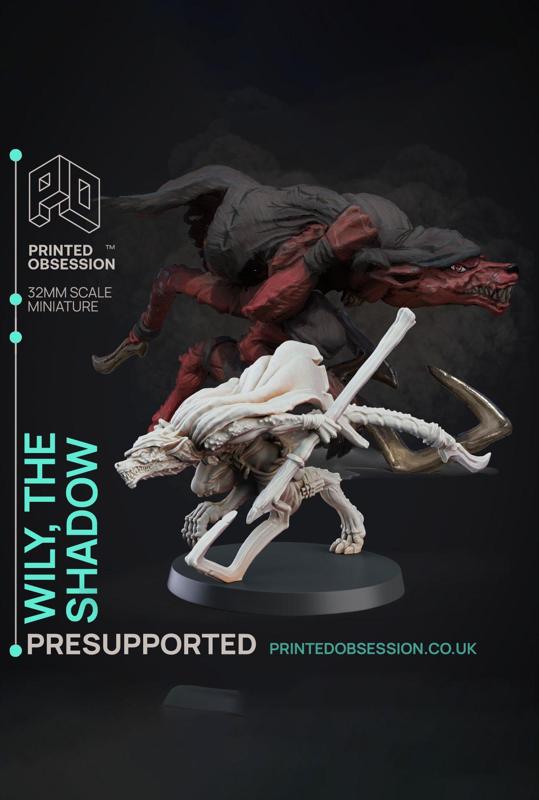 Wily The Shadow - Kurtulmak - Deity Fight Club - PRESUPPORTED - Illustrated and Stats - 32mm scale		