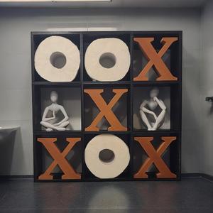 Tic tac toe toilet Paper holder shelf X's and 0's