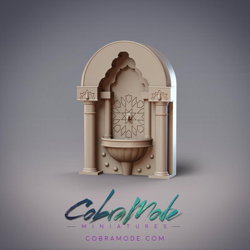 Moroccan Fountain Niche Scatter Terrain (Pre-supported)