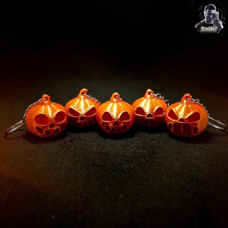 Halloween Pumpkin Keychain - 5 Variations - No Supports - Easy & Fast Print