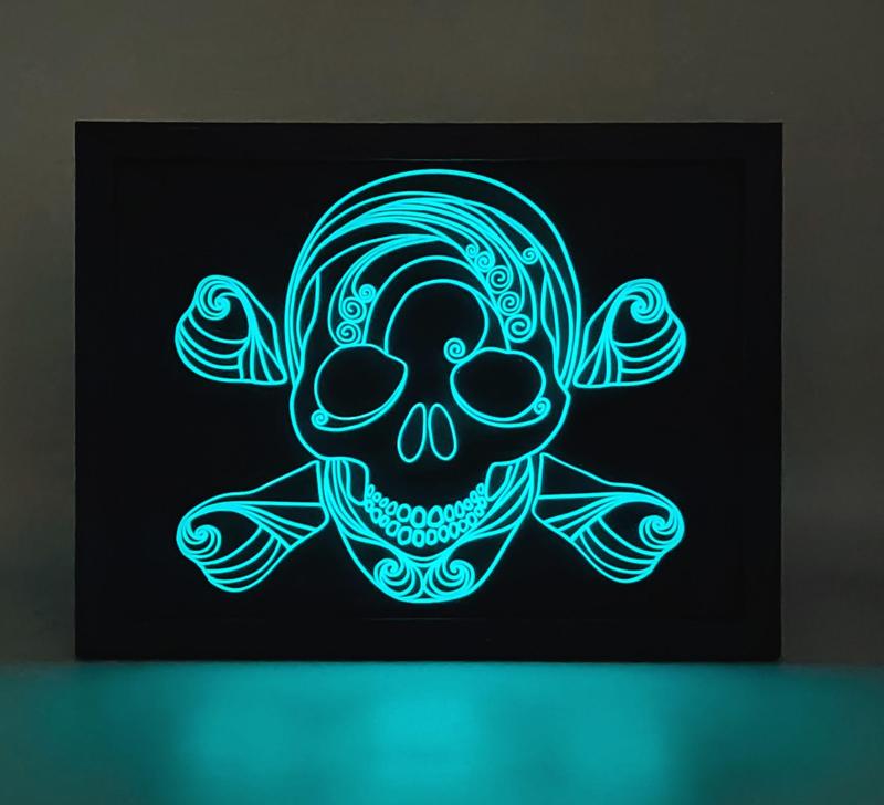 Spooky Swirls: Glow-in-the-Dark Skull & Bones!