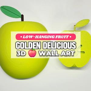 Jumbo Golden Delicious Apple Decorative Pop-Out 3D Wall Art :: The 'Low-Hanging Fruit' Collection