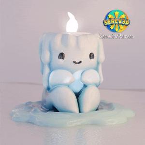 Cute Melting Ice Candle Holder-NO SUPPORTS-Serev3D